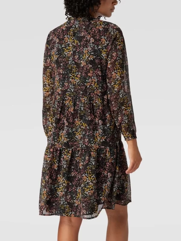Montego Blusenkleid Mit Allover-Muster Modell ‘Miniblume’ – Schwarz 6