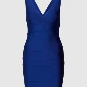 Vera Wang Bride Cocktailkleid Mit V-Ausschnitt – Royalblau 10