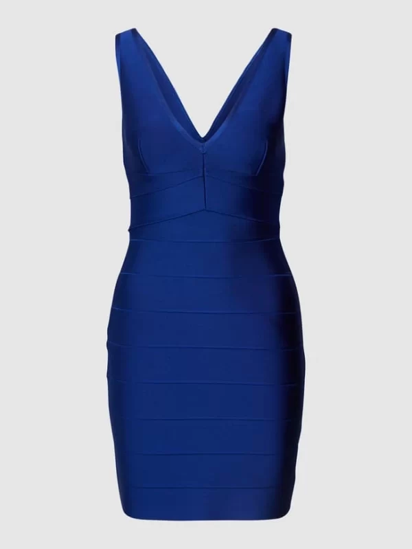 Vera Wang Bride Cocktailkleid Mit V-Ausschnitt – Royalblau 3