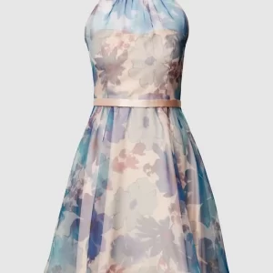 V.M. Cocktailkleid Mit Floralem Muster – Hellblau 9