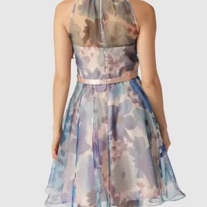 V.M. Cocktailkleid Mit Floralem Muster – Hellblau 15