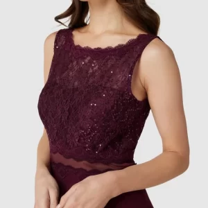 Jake*s Cocktail Abendkleid Mit Zierbesatz – Aubergine 11