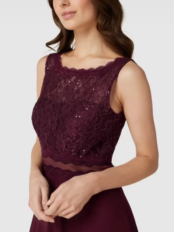Jake*s Cocktail Abendkleid Mit Zierbesatz – Aubergine 4