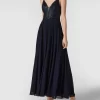 Swing Abendkleid Mit Paillettenbesatz – Marineblau 19