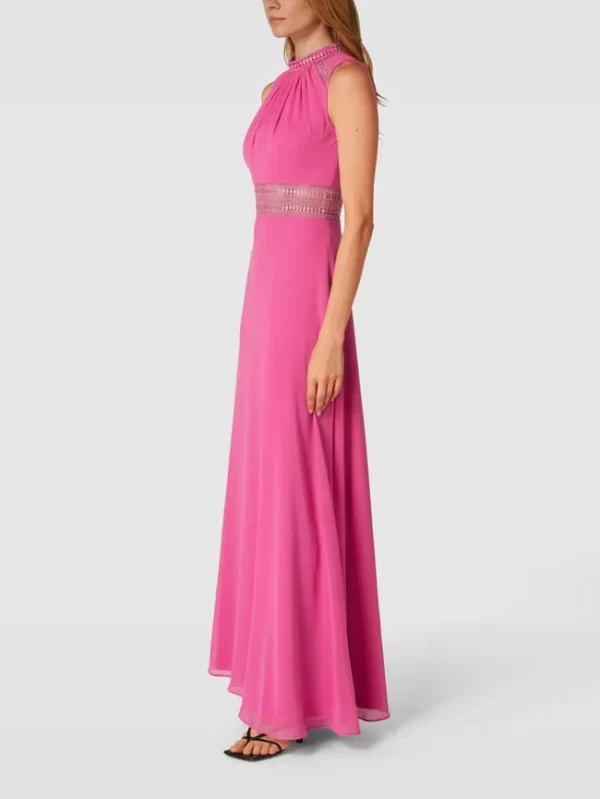 V.M. Abendkleid Mit Lochstickereien – Pink 5