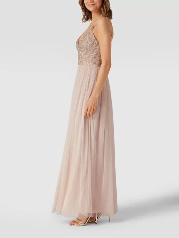 LACE & BEADS Abendkleid Mit Ziersteinen – Hellrosa 5
