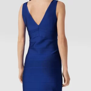 Vera Wang Bride Cocktailkleid Mit V-Ausschnitt – Royalblau 16