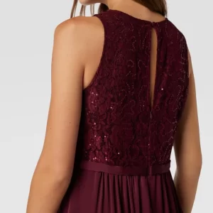 Jake*s Cocktail Abendkleid Mit Paillettenbesatz – Bordeaux Rot 11