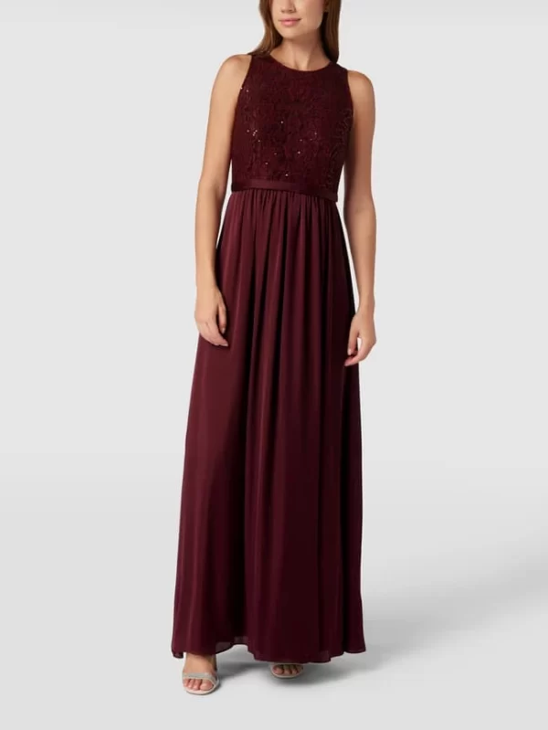 Jake*s Cocktail Abendkleid Mit Paillettenbesatz – Bordeaux Rot 1