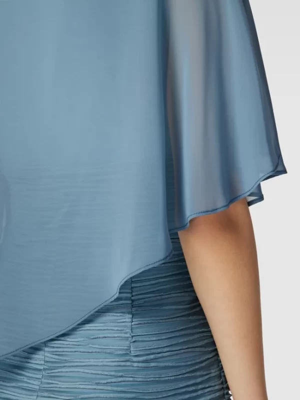 Swing Cocktailkleid Mit Asymmetrischem Cape – Rauchblau 4