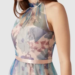 V.M. Cocktailkleid Mit Floralem Muster – Hellblau 11