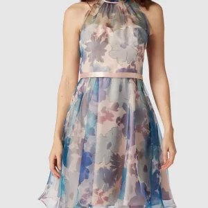 V.M. Cocktailkleid Mit Floralem Muster – Hellblau 13