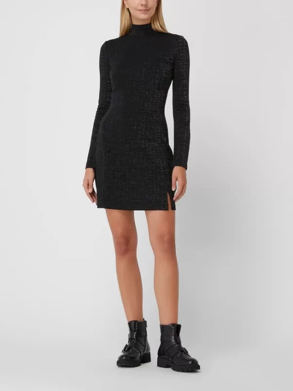 Guess Kleid Mit Effektgarn – Schwarz 1