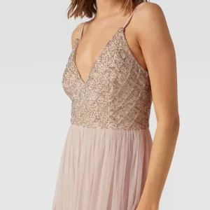 LACE & BEADS Abendkleid Mit Ziersteinen – Hellrosa 11