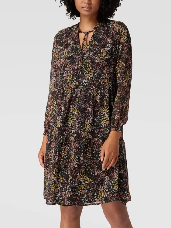 Montego Blusenkleid Mit Allover-Muster Modell ‘Miniblume’ – Schwarz 5