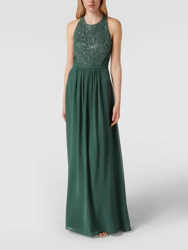 V.M. Abendkleid Mit Pailletten-Besatz – Grün 1