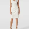 Vera Mont Cocktailkleid Mit Wasserfall-Ausschnitt – Offwhite 19