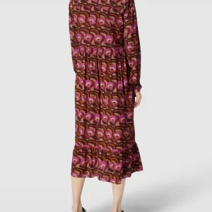 Milano Italy Midikleid Mit Allover-Muster Modell ‘Retroflower Maxi Dress’ – Camel 15