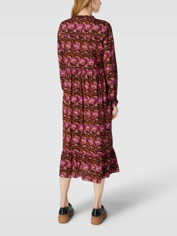 Milano Italy Midikleid Mit Allover-Muster Modell ‘Retroflower Maxi Dress’ – Camel 6