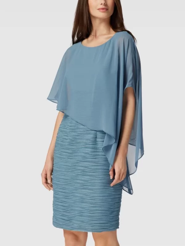 Swing Cocktailkleid Mit Asymmetrischem Cape – Rauchblau 5