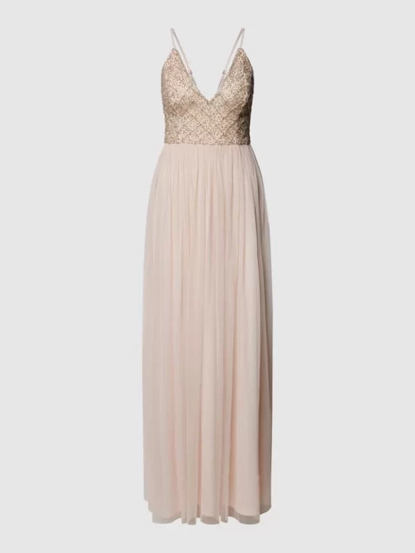 LACE & BEADS Abendkleid Mit Ziersteinen – Hellrosa 3