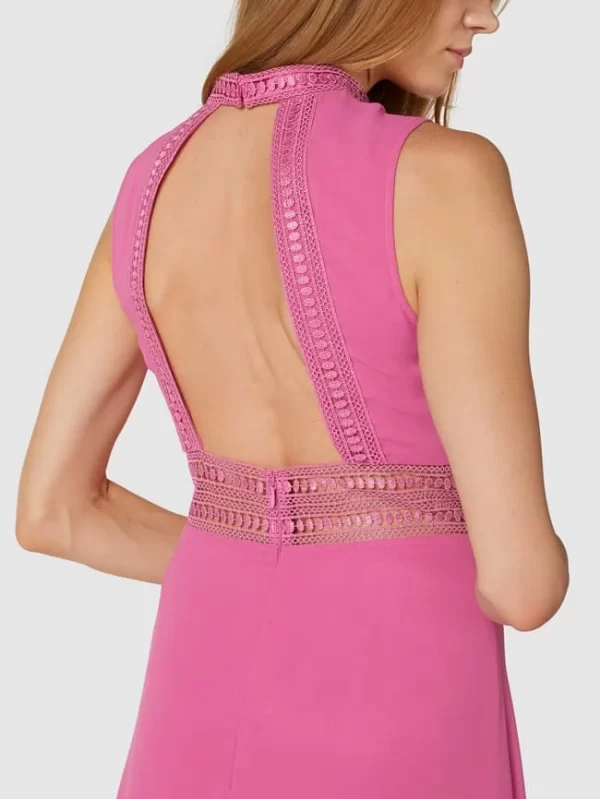 V.M. Abendkleid Mit Lochstickereien – Pink 4
