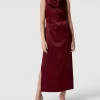 Paradi Abendkleid Mit Wasserfall-Ausschnitt – Bordeaux Rot 17