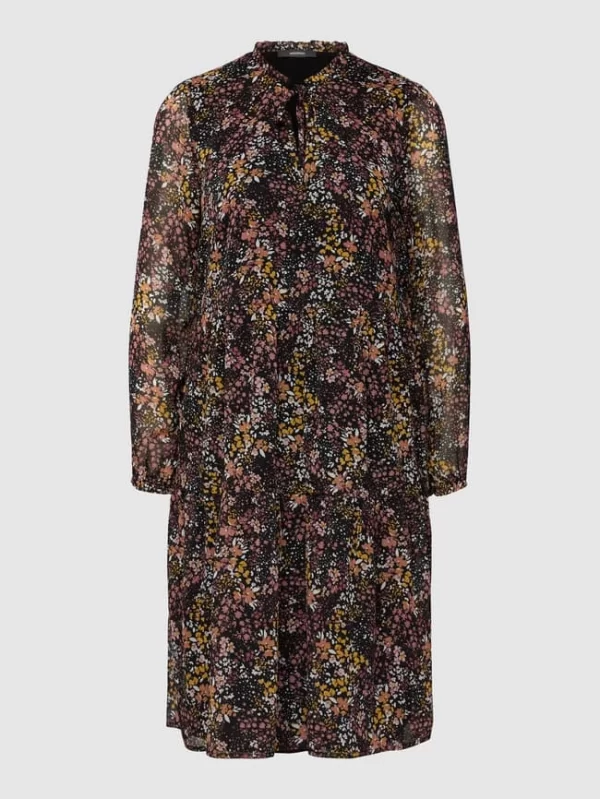 Montego Blusenkleid Mit Allover-Muster Modell ‘Miniblume’ – Schwarz 3