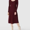 Mango Midikleid In Ripp-Optik Modell ‘KILIAN’ – Bordeaux Rot 17