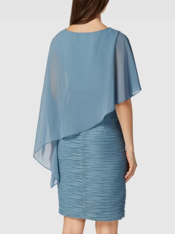 Swing Cocktailkleid Mit Asymmetrischem Cape – Rauchblau 6